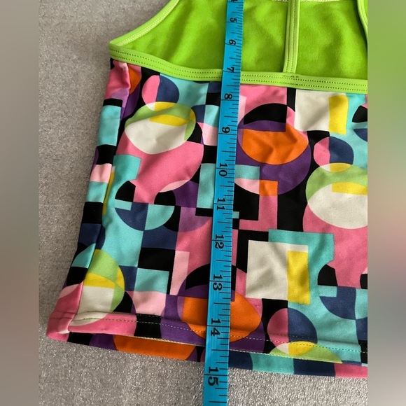 [US28] ARENA Girl's Marble Jr Tankini Black/Leaf- EUC - Picture 7 of 9